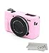 CEARI Silicone Case Rubber Camera Protective Cover Skin for Canon PowerShot G7X Mark II Digital Camera + Microfiber Cloth - Pink