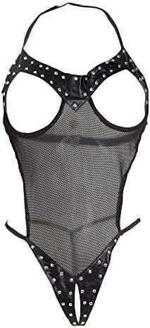 Leather & Net Open Crotch Body - One Size