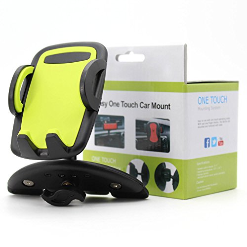 Smartphones Car Air Vent Mount Holder/Cradle Cell Phone Car Mount,Universal CD Slot Phone Mount Holder 360 Degree Rotation for iPhone 4 5 6 iPhone 7,Samsung,LG, Nexus, HTC, Motorola, Sony -Green