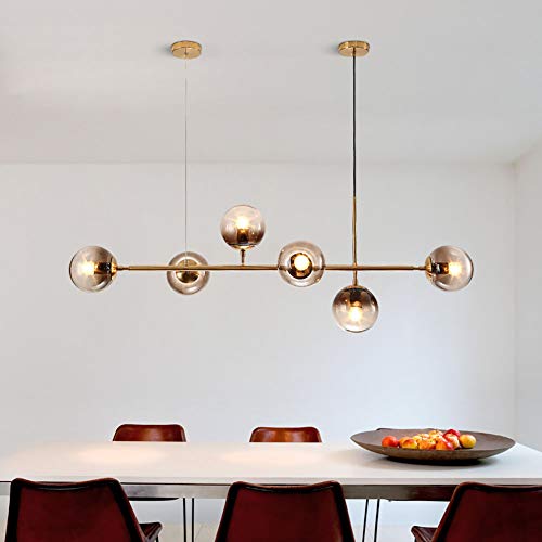 WZR Moderne Magic Bean Moleculen Kroonluchters,6 Lichten,E27 Lamp Socket,Aanpassing Plafondlamp voor Keuken Eiland… - Afbeelding 5