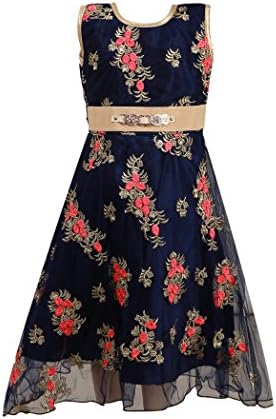 qeboo Blue Color Party Wear Sleeveless Dress for Girl