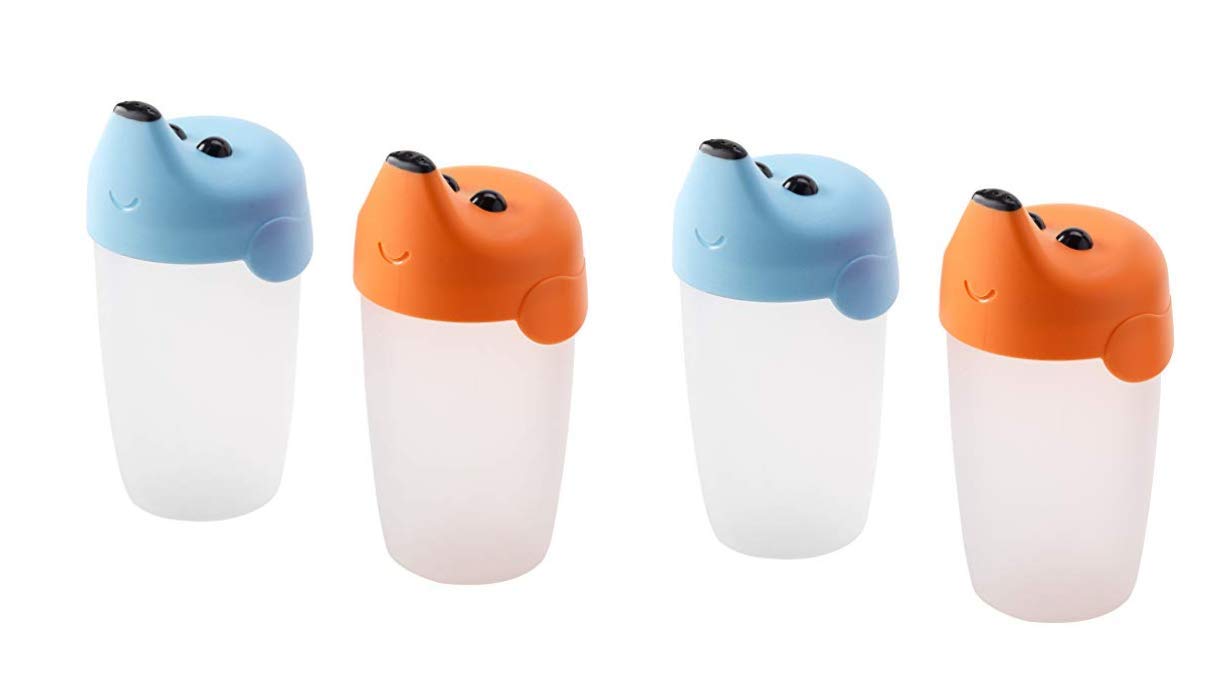 IKEA SMASKA Training Cup, 6OZ, Pack of 4 (2 Blue, 2 Orange