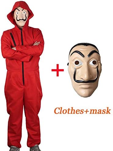 Salvador Dali Mask Cosplay Costume Dali Mask and Clothes Red