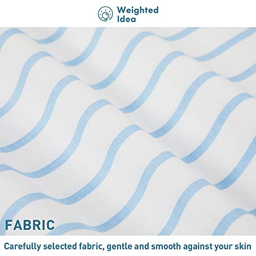 Weighted Idea Weighted Blanket Removable Duvet Cover 48''x78'' (100% Natual Cotton, Blue/White)