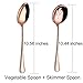 Onlycooker 10.5-inch 4 Piece Vegetable Spoon and Skimmer Spoon Flatware Silverware Set Service for 2 Stainless Steel Cutlery Dishwasher Safe (Rose Gold)