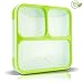 MUNCHBOX Bento Lunch Box - Sleek Edition (Green) Ultra-Slim Tray Leakproof 3-Compartment with Air Tight Seal Prevents from Mixing and Spilling - Microwavable Dishwasher Friendly For Kids & Adults.