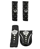 Sino Banyan VIP Style Crown Car Decorations Set,4 PCS,Black