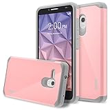 Alcatel One Touch Fierce XL Case, RANZ Grey with Pink Hard Impact Dual Layer Shockproof Bumper Case For Alcatel One Touch Fierce XL (5054N)