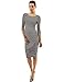PattyBoutik Mama Striped Elbow Sleeve Maternity Dress (Black and White M)