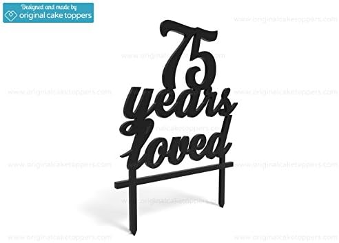 Original Cake Toppers 75 Years Loved - Black