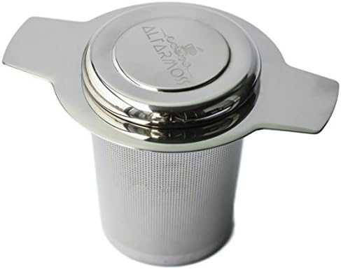 ALTARMOSS Tea Infuser Stainless Steel Extra-Fine Best Brew-in-Mug - Standard Size Tea Strainer with Lid (1, 2.2 x 4.8 x 2.9 inches)