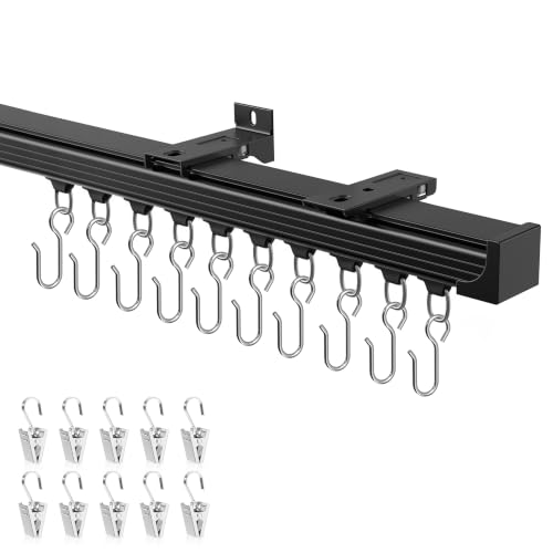 Ceiling Curtain Track Black 15-18 ft