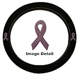 Pink Ribbon Breast Cancer Awareness Gem Crystal Studded Rhinestone Bling Car Truck SUV Steering Wheel Cover