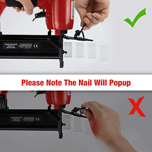 WORKPRO 18Gauge Pneumatic Brad Nailer, Compatible with 3/8” up to 2