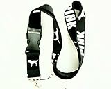 Victoria's secret love pink lanyard Key Chain Neck Strap with Dogs (Black/White)