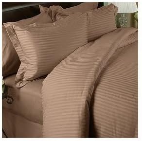 2000 Thread Count 100% Egyptian Quality Stripe Taupe Queen Sheet Sets by Sam Linens