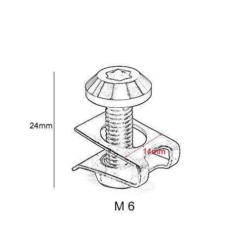 XX eCommerce Motorcycle Motorbike Universal Aluminum Accessories M6 10pcs Motorcycle Fairing Bolt Screw Fastener Speed Clip Fixation Nut kit for BMW Yamaha Honda Kawasaki Harley Ducati - Thumbnail 2