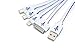 Vinso Tech USB Cable, 4 in 1 Multiple Charging Cable Adapter Connector with 8 Pin Lighting / 30 Pin / Mini-USB / Micro USB Ports for iPhone 6, 5, 4, iPad 4,3,2,Air,Galaxy S4, S5, and More(Black-White)