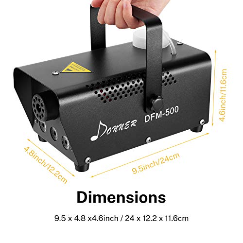 Donner DFM500 500W Fog Machine with Controllable RGB LED Lights, DJ