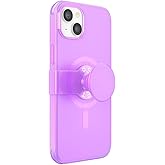 PopSockets iPhone 14 Plus Case with Phone Grip and Slide Compatible with MagSafe, Phone Case for iPhone 14 Plus, Wireless Charging Compatible - Pink Opalescent
