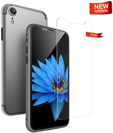 Belking iPhone XR Case, 0.3mm Ultra-thin Matte Case for iPhone XR, 6.1" Anti-Fingerprint iPhone XR Case, Free Tempered Glass iPhone XR Screen Protector - Matte White