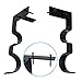 MENOLY 3 Pairs (6 Pcs) Curtain Rod Holders, Double Adjustable Curtain Rod Brackets, Drapery Rod Bracket for Home Decoration (Black)