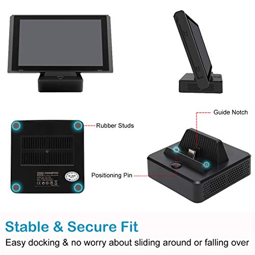 Defway Switch Dock, Portable Switch Charging Stand, Compact Switch to HDMI Adapter, Switch Docking Station with Extra USB 3.0 Port, Replacement Charging Dock for Nintendo Switch with USB C Power Input