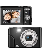 Zostuic Digital Camera 36 Mega Pixels Small Camera 1080P Vlogging Camera Portable Camera with 16X Digital Zoom, 2 Batteries Kids Camera for Students, Teens(Black)