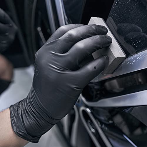 Wostar Black Disposable Nitrile Gloves Medium 4 mil 100pcs Powder Latex