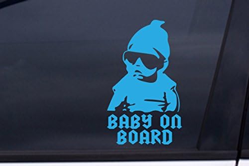 LARGE HANGOVER Baby on Board sticker decal 4.5"x7.5" BLUE Free Shipping