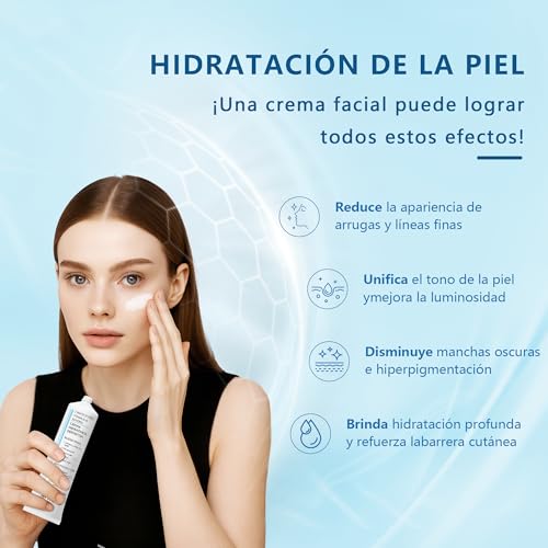 WEUD Crema Coreana Original, Crema Hidratante con Niacinamide, Centella Asiática, Colágeno, Hialuronato de Sodio, 100% Natural, Hipoalergénica, Crema Facial para Todo Tipo de Piel (200g/7.06oz)