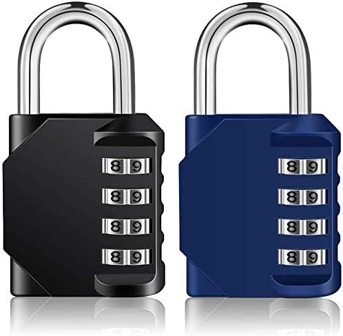 ZHEGE Combination Padlocks, 4 Digit Locker Padlocks for Gym Lockers School Locker