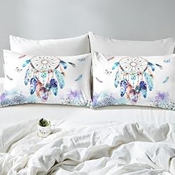 Girly Dream Catcher Duvet Cover Full,Watercolor