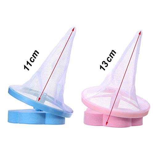 WoCoo Washing Machine Floating Lint Mesh Bag Household Reusable Sundries Filter Net Pouch,2-6 Pcs,Filter hair(Blue,4 PC)