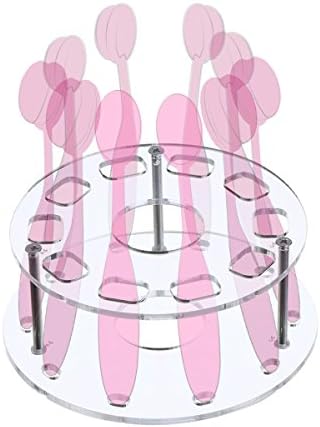 MatrixSight 10 Hole Transparent Oval Makeup Brush Holder Air Drying Rack Organizer Toothbrush Cosmetics Brushes Tools (brushes are not included)