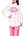 VENTELAN Women's Long Sleeve Sweet Kisses Pajama Sets Sleepwear, Pink, M