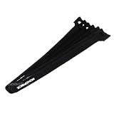 Monoprice Hook & Loop Fastening Cable Ties 9inch, 100pcs/Pack - Black