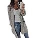 PHOTNO Casual long knit coat jacket cardigan sweaters for women Lady (XL, Gray)