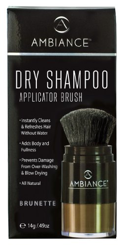 Ambiance Dry Shampoo (Brunette)  Volumizing All-Natural Tinted Powder and Applicator Brush Instantly Absorbs Oil to Clean & Refresh Hair Adds Body, Fullness & Shine with No White Residue