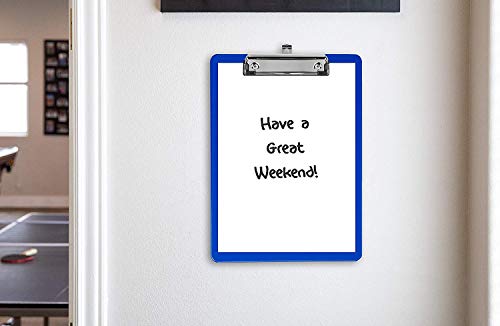 Plastic Clipboards (Set of 6) Multi Pack Clipboard (Blue) Strong 12.5 x 9 Inch | Holds 100 Sheets! Acrylic Clipboards with Low Profile Clip | Cute Clip Boards Board Clips - Thumbnail 3