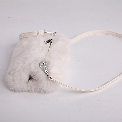 URSFUR Women Warm Hand Muff Genuine Rabbit Fur Bag Purse Winter Hand Warmer