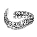Amazing Stainless Steel Men's link Bracelet Silver Black 9 Inch (With Branded Gift Box)