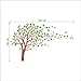 Large Tree Blowing in The Wind Tree Wall Decals Wall Sticker Vinyl Art Kids Rooms Teen Girls Boys Wallpaper Murals Sticker Wall Stickers Nursery Decor Nursery Decals (Brown and Green)