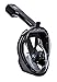 Full Face Snorkel Mask - Ultrustar GoPro Compatible Anti-Fog Design 180° Panoramic View Easy Breathe Snorkel Mask with Adjustable Head Straps