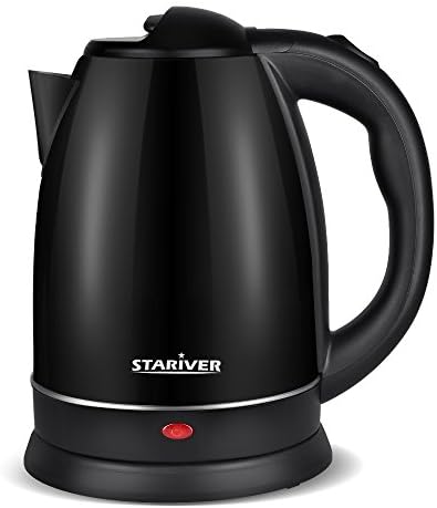 Electric Kettle Stainless Steel Cordless with Fast Boil, Auto Shut Off and Boil Dry Protection, Electric Tea Kettle (Black) - 2018 Upgraded - Classic Collection - Stariver
