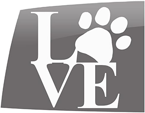 Pets - Dog Love Symbol - Dog - Cat - Stickers - Animal Lover - Window Vinyl Decal Sticker 5" Wide
