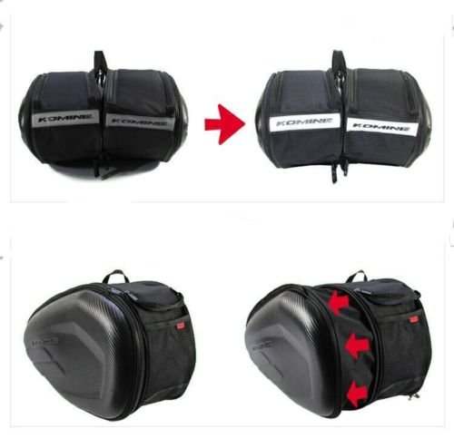ONEPACK Motorcycle Saddle Bags Bicycle Bike Travel Panniers Bags,2 PCS 600D Expandable Motorcycle Rear Seat Side Luggage Saddle Bag Motocross