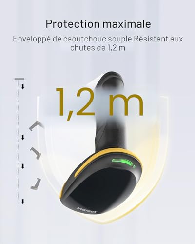 Inateck BCST-21 Wireless 1D Barcode Reader, 3 in 1 Barcode Shower Compatible with Bluetooth and 2.4GHz Wireless and USB Wired, 2000mAh with APP and SDK, for Android iOS PC, BCST-21