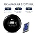 HOTT Portable CD Player,Rechargeable Personal Compact Disc Player Walkman with LCD Display Stereo Headphones and USB Charging Cable with Shockproof Function