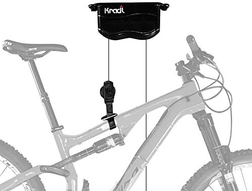 Kradl - Ceiling Mount Bike Rack. One-of-a-Kind Design Lifts Bikes up to 40lbs. No Electricity or Clumsy Ropes and Pulleys.